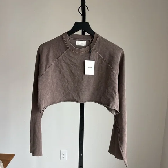 NWT Joah Brown cropped long sleeve M/L - Picture 1 of 3